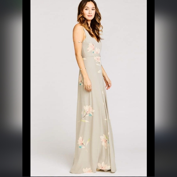 Show Me Your Mumu, Jenn Maxi Dress in Lily Showers, Grey, Size Small - Picture 5 of 11